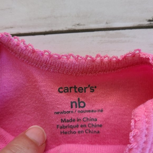 ♡ 5/$20 - Carter's Girl's Pink Black Heart Wild About Daddy Print Bodysuit - Picture 3 of 5